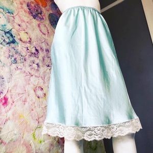 Light Blue Lace Trim Slip